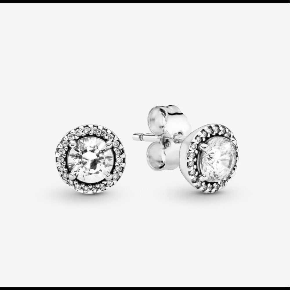 Round Sparkle Stud Earrings - Excellent Condition